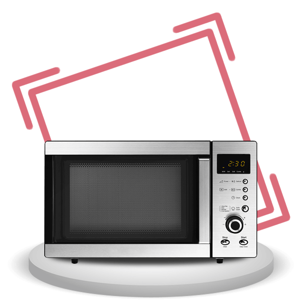 Dona horno microondas en desuso